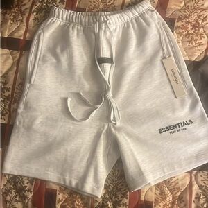 Essentials Fear Of God light oatmeal Athletic Shorts with Elastic Waistband